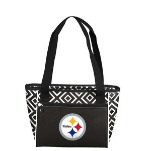 Black and White Geometric Steelers Tote Bag